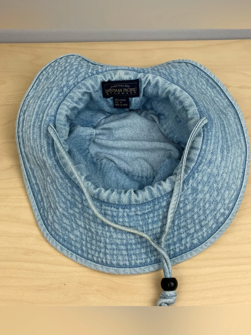 VTG Dorfman Pacific Blue Denim Light Wash Bucket Sun Hat Size Medium (Women’s?)